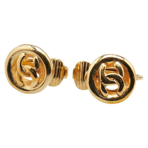 CHANEL Gold Coco Mark Earrings - Picture 1 of 7